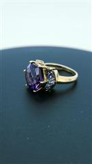 Amethyst Lady's Stone Ring 14K Yellow Gold 5g Size:6